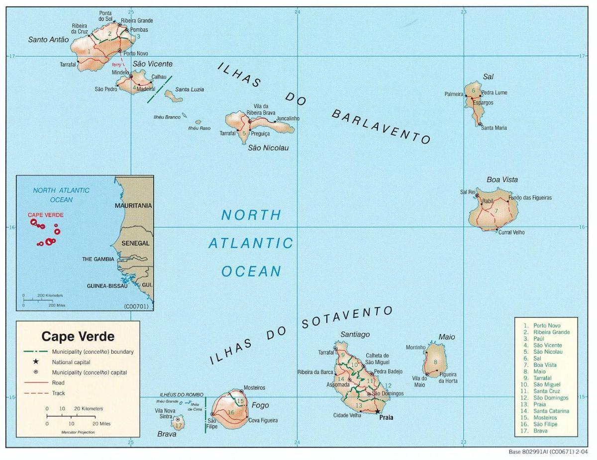 harta arată Capul Verde