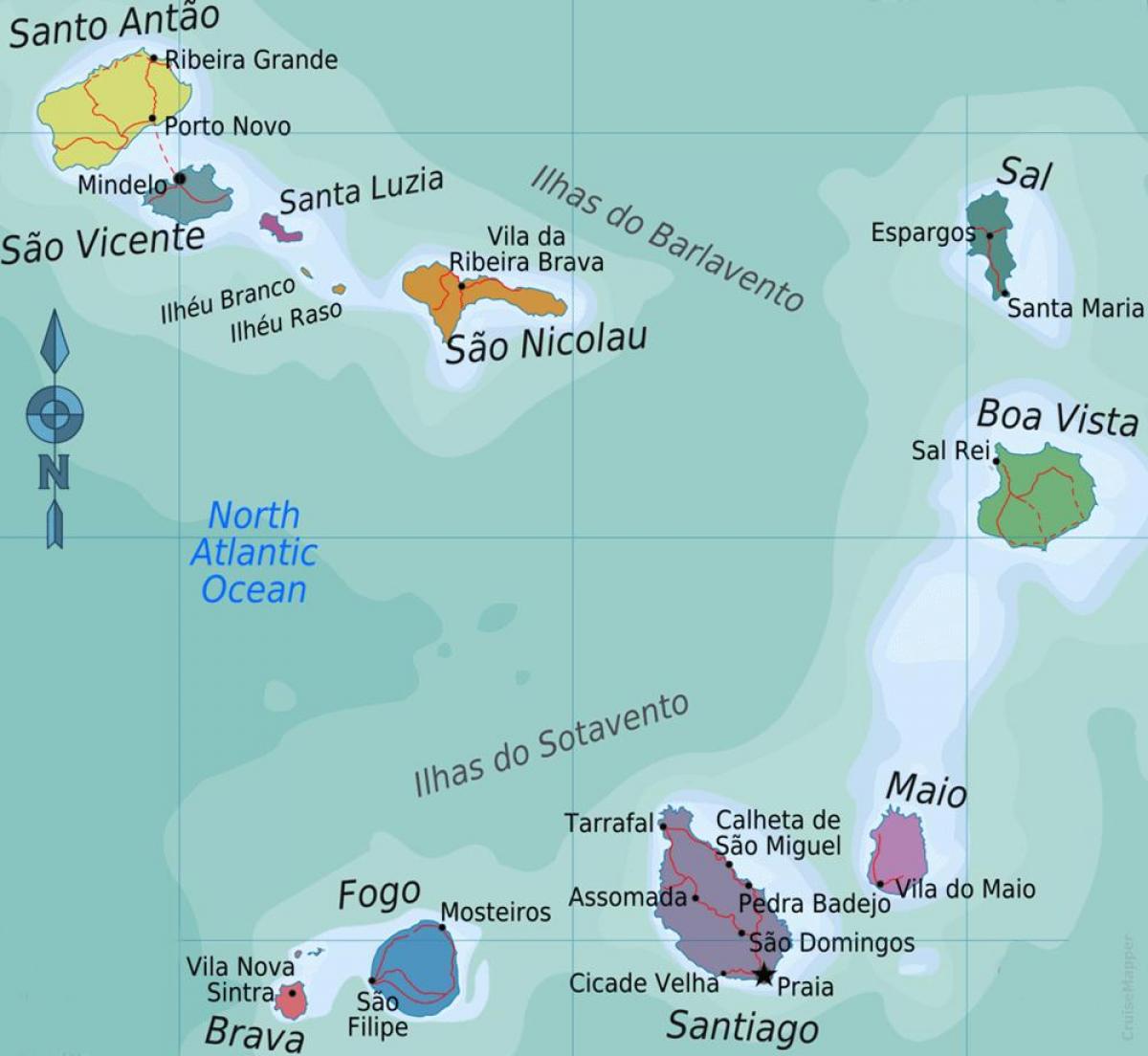 Cape Verde insulele localizare pe harta